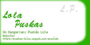 lola puskas business card